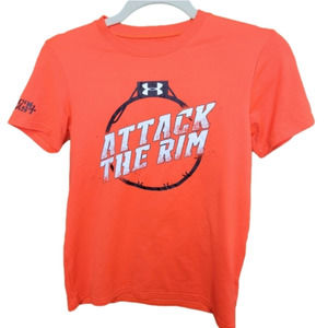 Under Armour Boys Medium Shirt Orange Basketball